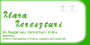 klara kereszturi business card