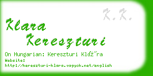 klara kereszturi business card